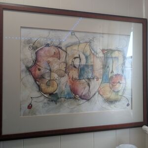 Abstract Multicolor Framed Art Print in Warm Tones